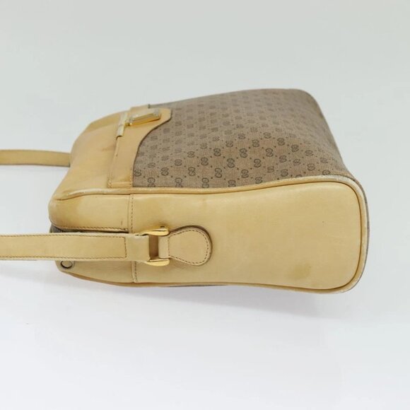 GUCCI Micro GG Supreme Shoulder Bag PVC Beige Gold Auth sw596 - Picture 5 of 15